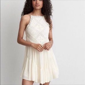 White halter american eagle dress size small NWT